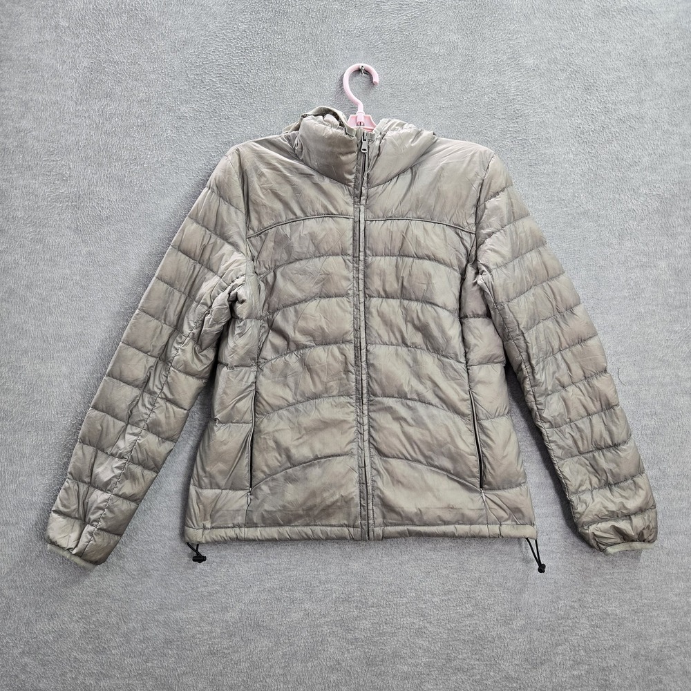 Wantdo Women Jacket S Gray Down Duck Nylon Puffer Zipper‎ Long Sleeve